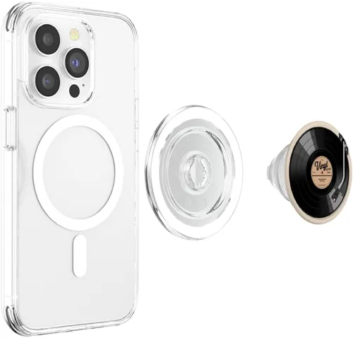 Vista 3 de Reproductor de discos de vinilo coleccionista de vinilo retro amante de la música PopSockets PopGrip para MagSafe