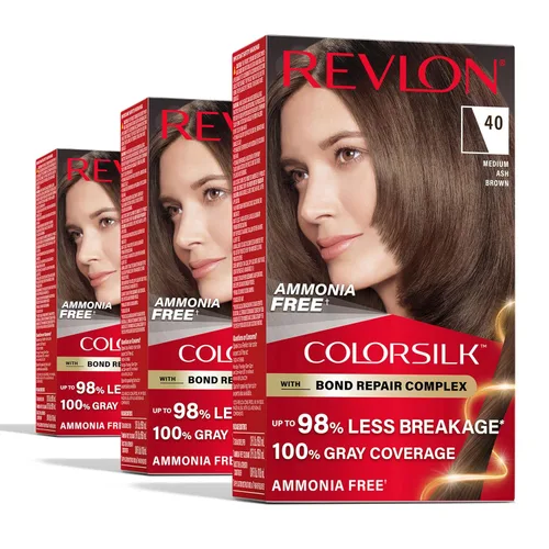 Vista 23 de Revlon ColorSilk con Complejo de Reparación de Enlaces, Tinte Permanente para el Cabello Marrón, 100% Cobertura de las Canas, Tinte para el Cabello