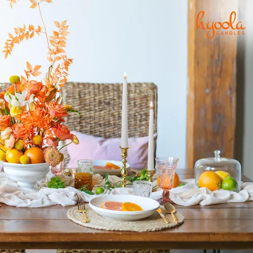 Vista 6 de Hyoola - Velas cónicas altas de 10 pulgadas, sin goteo, sin aroma, cera de parafina con mechas de algodón, 8 horas de combustión, color blanco