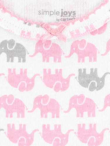 Vista 5 de Simple Joys by Carter's - Paquete de 6 mamelucos de manga corta para bebés niña
