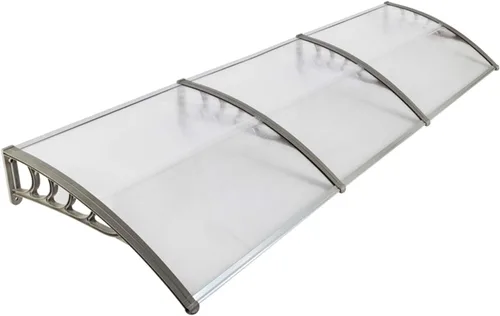 Vista 11 de Toldo para puerta de patio, cubierta de policarbonato para puerta delantera al aire libre, protección UV, lluvia, nieve, luz solar, hoja hueca