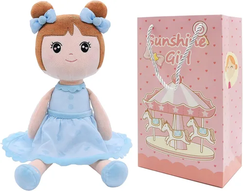 Vista 9 de Conzy Muñeca de peluche para niña, 17.3 pulgadas, súper suave, con bolsa de regalo de 17.3 pulgadas (princesa negra)