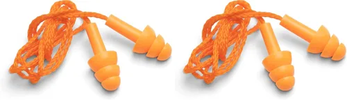 Vista 4 de SATA 10 pares de tapones para los oídos de silicona reutilizables con cable compatibles con ANSI y CE, NRR 26dB, SNR 32dB - STFH0304SC naranja