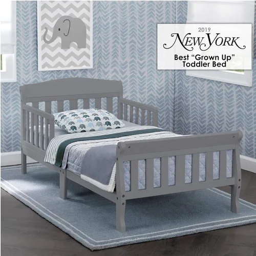 Vista 6 de Delta Children Juego de sala de juegos de 4 piezas, gris/blanco y cama infantil Canton, certificado Greenguard Gold, gris