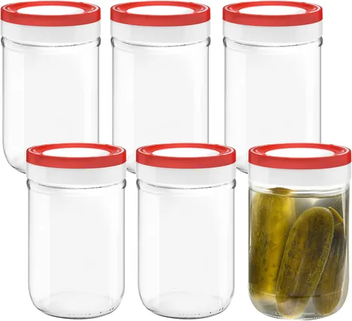 Vista 5 de Tribello Tarros Mason de boca ancha de 22 onzas, paquete de 6