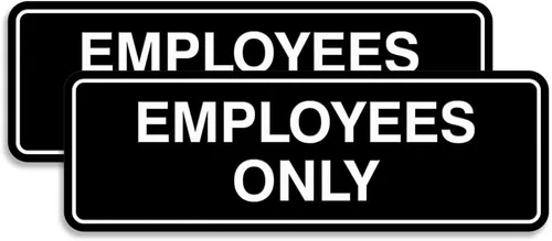 Vista 26 de Letrero estándar de solo empleados - Negro - Pequeño (1 paquete)