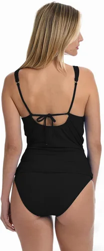 Vista 2 de Top de traje de baño tankini con parte delantera y hombros