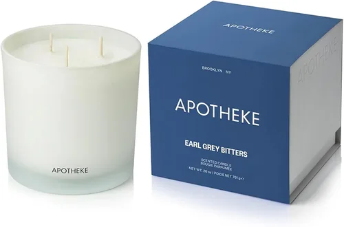 Vista 9 de Apotheke Velas perfumadas de 3 mechas para el hogar, Bergamota Mandarina - Vela en tarro de cera de soja de 26 oz para aromaterapia con aceites