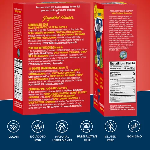 Vista 2 de Spike Mezcla de condimentos multiusos original, hierbas, verduras y especias, paquete de 2 – Condimentos y especias, 7 onzas Ea