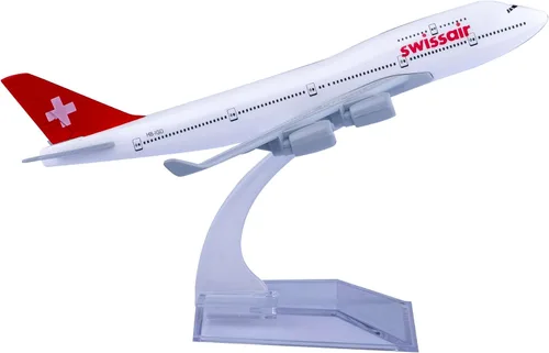 Modelo Aviones Escala 1:400 Modelo Swiss B747 Modelo Avión Diecast Aviones para Regalo y Colección