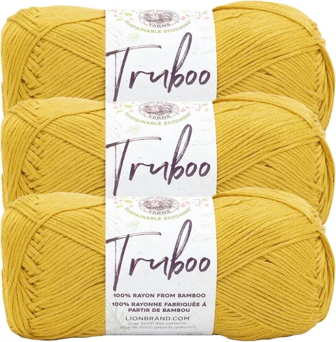 Vista 41 de Lion Brand Yarn Truboo Yarn, Azul (1 madeja)