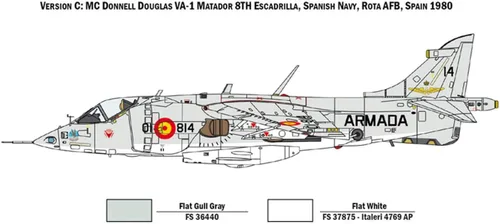 Vista 4 de Italeri ITA1410 1:72 AV-8A Harrier [Kit de construcción de modelos]