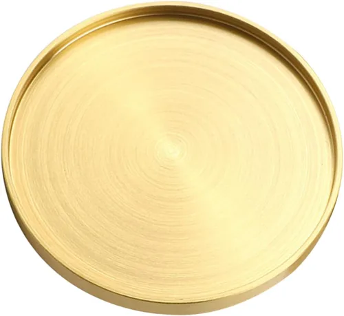 SHOWERORO Posavasos de latón vintage, elegante soporte para tazas de té, bandeja de almacenamiento para oficina, hogar y salones de té, material de