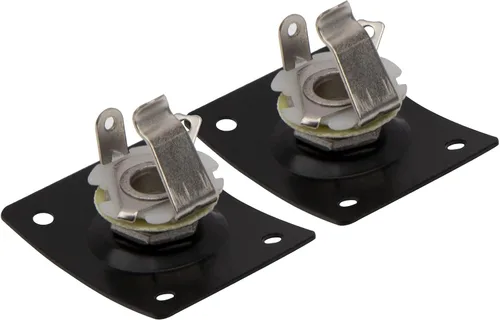 Vista 5 de 6 piezas Yootones Square Jack Placa de salida para guitarra bajo Jack Socket compatible con piezas de guitarra eléctrica Accesorios (negro)