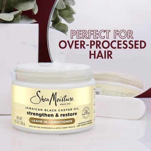 Vista 8 de SheaMoisture Paquete de acondicionador sin enjuague, batido de coco e hibisco para cabello rizado, control de encrespamiento + aceite de ricino