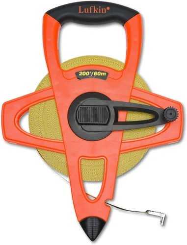 Crescent Lufkin FM060CME - Cinta métrica de fibra de vidrio naranja SAE/métrica, 1/2" x 196.9 ft/200' Hi-Viz®