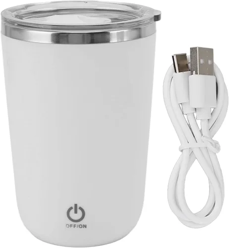 Vista 10 de GLOGLOW Taza de café con agitación automática, 11.8 fl oz USB, taza mezcladora eléctrica, a prueba de fugas, autoagitante, fácil de operar