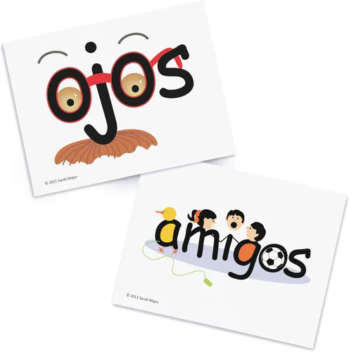 Vista 4 de Tarjetas didácticas de español de SnapWords, lista de 2 tarjetas flash de palabras a la vista