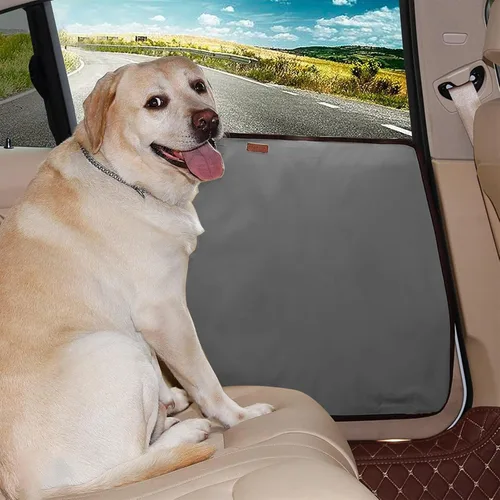 Vista 8 de BECROWMUS - Protector impermeable de puerta de automóvil para mascotas; se instala en dos pasos., Beige