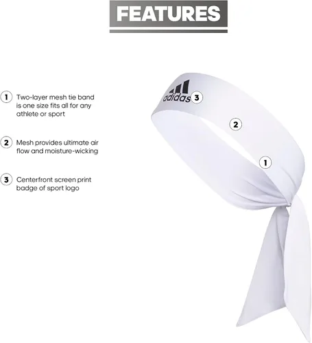 Vista 2 de adidas Unisex-Adult Alphaskin Tie Headband