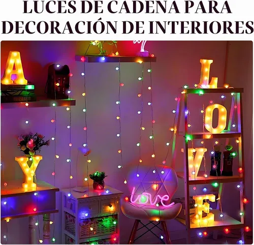Vista 3 de LiuZpatial Luces de Navidad Inteligentes de Globo para Interiores, 33 pies 100 Luces de Hadas LED de Globo Enchufables, Aplicación y Control Remoto