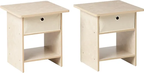 Vista 14 de Mesa de noche con cajón Furinno, Madera, Marrón oscuro/Negro