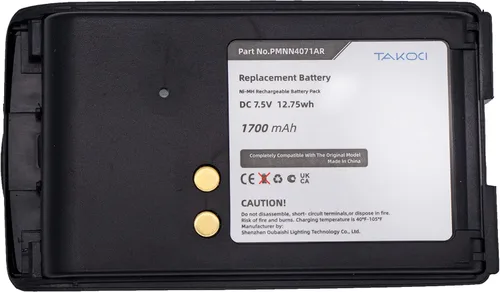 Vista 2 de Batería de repuesto 2 paquetes PMNN4071AR para Mo-torola A6, A8, BPR40, Mag One BPR40, PMNN4071, PMNN4071A, PMNN4071AC, 7.2V 1700mAh con clip