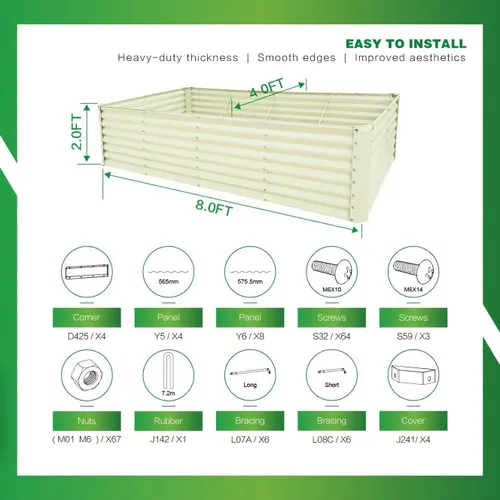 Vista 60 de GARDMAX 2x2x1FT Galvanized Round Raised Garden Bed Kit, Metal Planter Boxes Outdoor with Easy Assembly, Large Garden Bed for Vegetables, Fruits