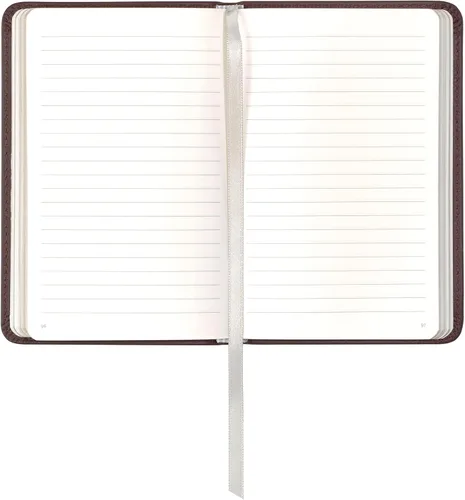 Vista 3 de Cuaderno de escritura clásico de cuero, tapa blanda, rayado estrecho, tabla de contenido y páginas numeradas