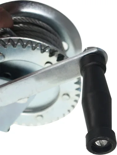 Vista 5 de kimllier Cabrestante de mano resistente de 1500 libras, cabrestante de remolque de barco ajustable de dos vías con cable de acero de 32 pies