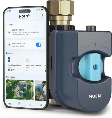 Vista 12 de Moen 900-006 Flo de Moen llave de paso de agua inteligente de 2,54 cm con detector de agua inteligente Flo de Moen 920-004, paquete de 1 unidad