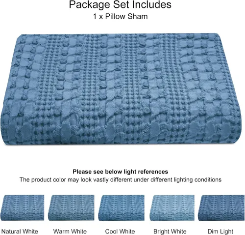 Vista 207 de PHF - Fundas de almohada 100% algodón con tejido gofre europeo, 26 x 26 pulgadas, 2 unidades para decoración elegante del hogar, para cama, sin