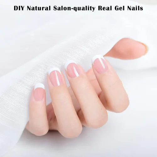 Vista 36 de Tiras de uñas de gel semicuradas, calcomanías francesas que funcionan con cualquier lámpara de uñas, envolturas de gel, calidad de salón, de larga