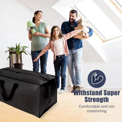 Vista 6 de HOMESURE Paquete de 4 bolsas de mudanza grandes y fuertes con cremalleras y asas de transporte, resistente al agua, bolsa de almacenamiento