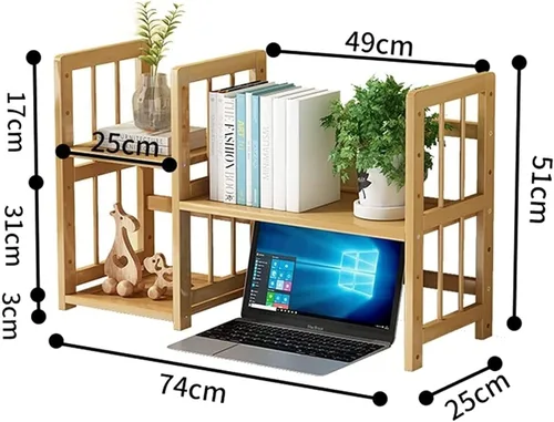 Vista 5 de ROLTIN Bookshelf Dormitory Simple Desktop Office Desk Study Desk Finishing Storage Rack Student Storage and Finishing Bookcase