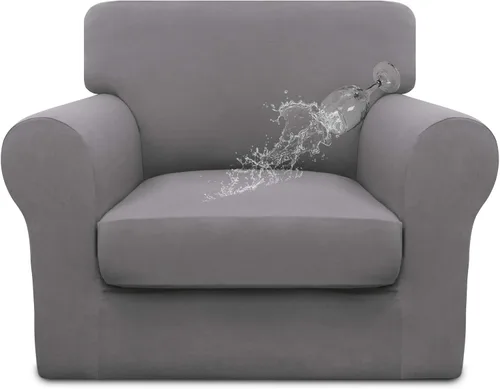 Vista 70 de Easy-Going Funda de sofá 100% impermeable doble de 3 piezas, elástica, suave, para perros, para sofá de 2 cojines separados, protector de muebles a