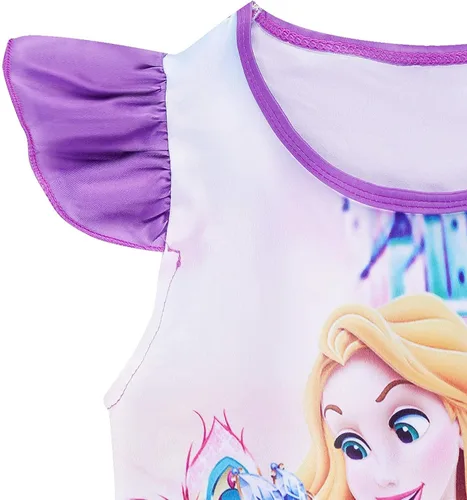 Vista 5 de Vestido de princesa para niñas pequeñas vestido casual con estampado de dibujos animados