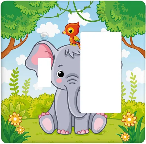 Vista 67 de Placa de interruptor de luz de elefante indio de 1 banda, placa de pared basculante individual, placa decorativa eléctrica GFCI para decoración