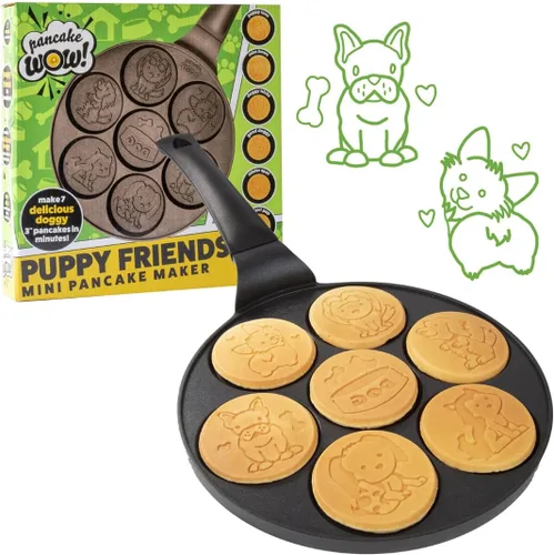 Vista 12 de Sartén mini para hotcakes con emojis - 7 caras sonrientes únicas para niños, sartén antiadherente para hotcakes con moldes para la estufa, plancha