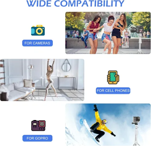 Vista 3 de Sensyne Trípode de teléfono de 67" y palo para selfie, soporte extensible para iPhone con control remoto inalámbrico y soporte para teléfono