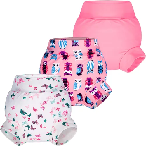 Vista 28 de BIG ELEPHANT Pañales de natación para bebé, 3 piezas, reutilizables, ajustables, lavables, impermeables, para niños y niñas, de 6 meses a 5 años