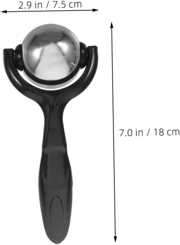 Vista 2 de 2 unidades de rodillo de masaje de mano de acero inoxidable con mango ergonómico para piernas, espalda, antebrazos, bolas de masaje muscular