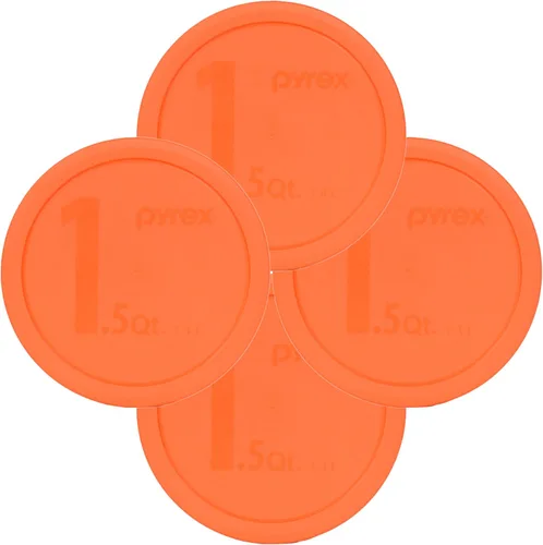 Vista 4 de Pyrex Tapa de almacenamiento de alimentos naranja de 323 piezas de 1.5 cuartos de galón, fabricada en Estados Unidos