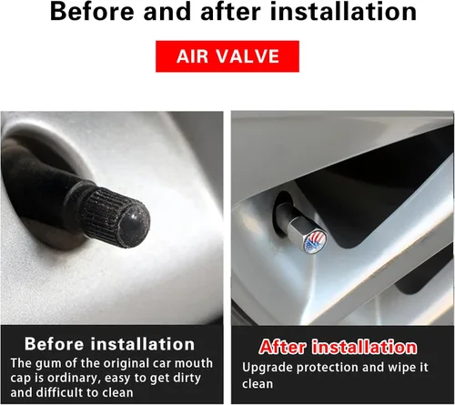 Vista 3 de Pack-4 Tapones de vástago de válvula de automóvil, tapones de aire para neumáticos con llave, cubiertas de sellado, universales para la mayoría