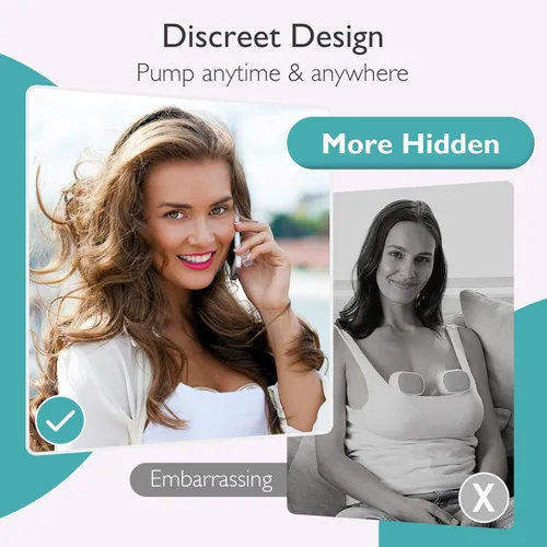Vista 4 de Extractor de leche manos libres, extractor de leche con aplicación, extractor de leche manos libres inalámbrico, extractor de leche portátil