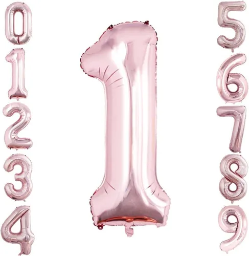 Vista 100 de GOER Globos con el número 80 para decoraciones de fiesta de cumpleaños número 80, globos de helio de aluminio jumbo de 42 pulgadas para 80 Oro rosa