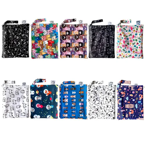 Vista 5 de Flockthree - Cambiador de pañales impermeable para bebé con bolsa de almacenamiento (28.7 x 19.7 pulgadas), lavable, lavable, reutilizable, a prueba