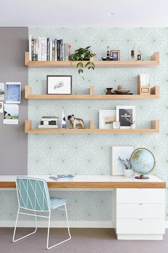 Vista 8 de GloryTik Papel tapiz autoadhesivo con rayas verdes, papel de contacto geométrico moderno, autoadhesivo, extraíble, para decoración del hogar