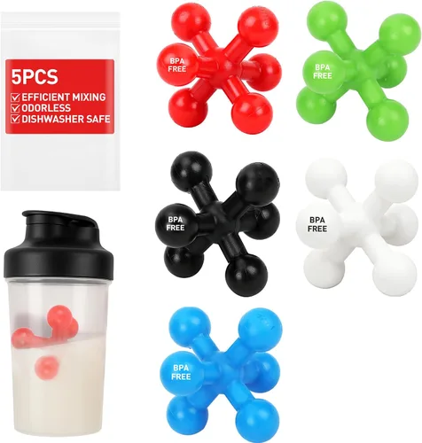 Hydro2Go Paquete de 5 bolas agitadoras, juego de bolas mezcladoras de plástico de grado alimenticio sin BPA, bola agitadora de repuesto de 1.67