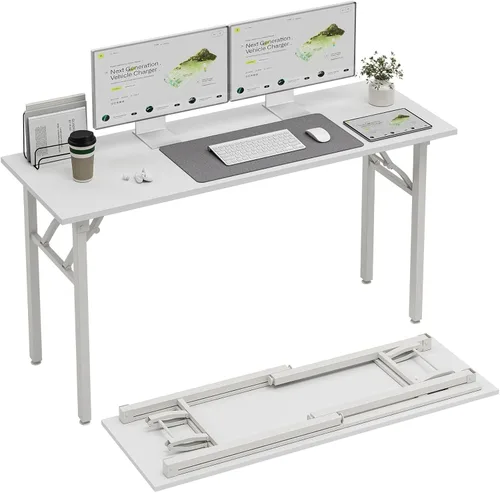 Vista 15 de TEMI Mesa de Computadora Pequeña Mesa Plegable - Escritorio de Oficina Plegable de 35.8", Sin Ensamblaje, Perfecto para Espacios Pequeños
